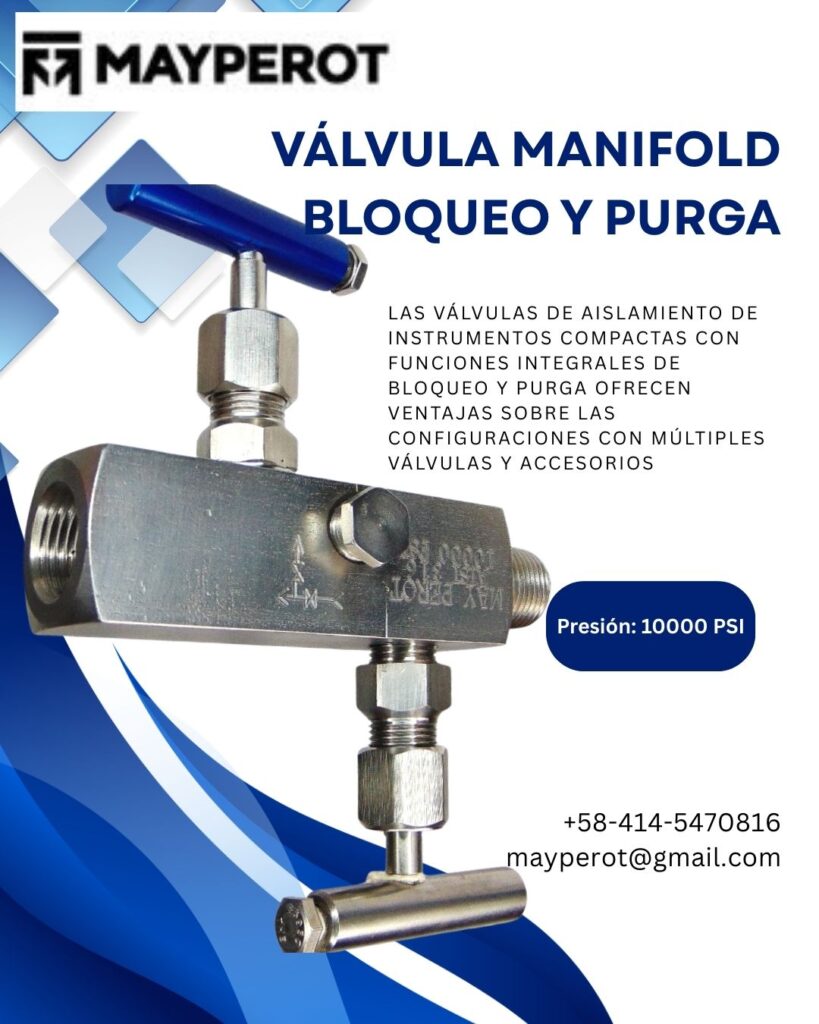 Válvula manifold bloqueo y purga